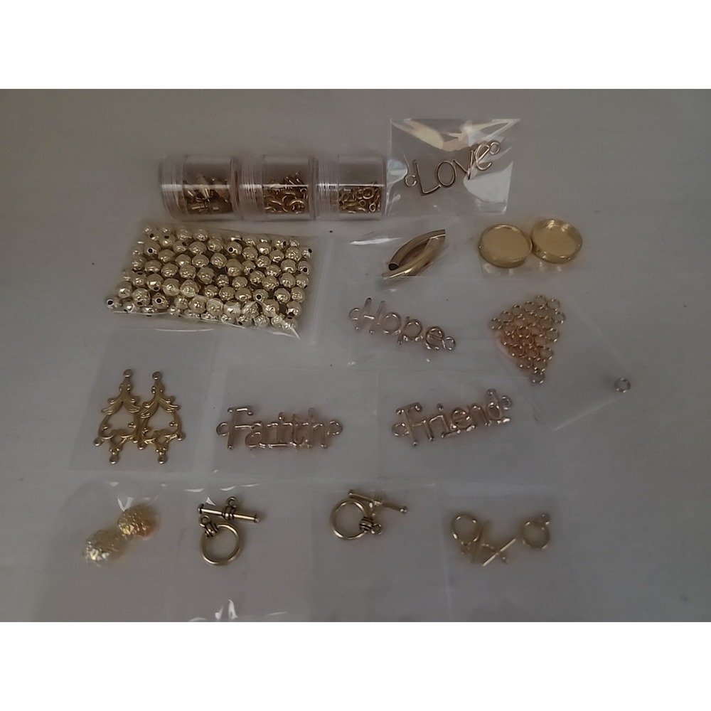 Gold Tone Mixed Jewelry Making Lot. Some Gold Plate